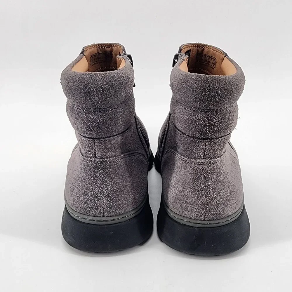 Vionic Arya Grey Nubuck Leather‎ Ankle Boots Size 8